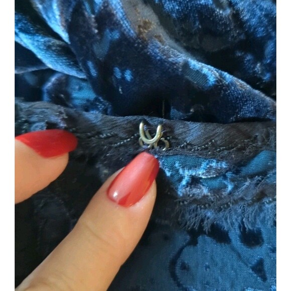 Elie Tahari Size XS Dusk Blue Burnout Silk Jacket Whimsigoth Witch Vampire Goth - Picture 15 of 15